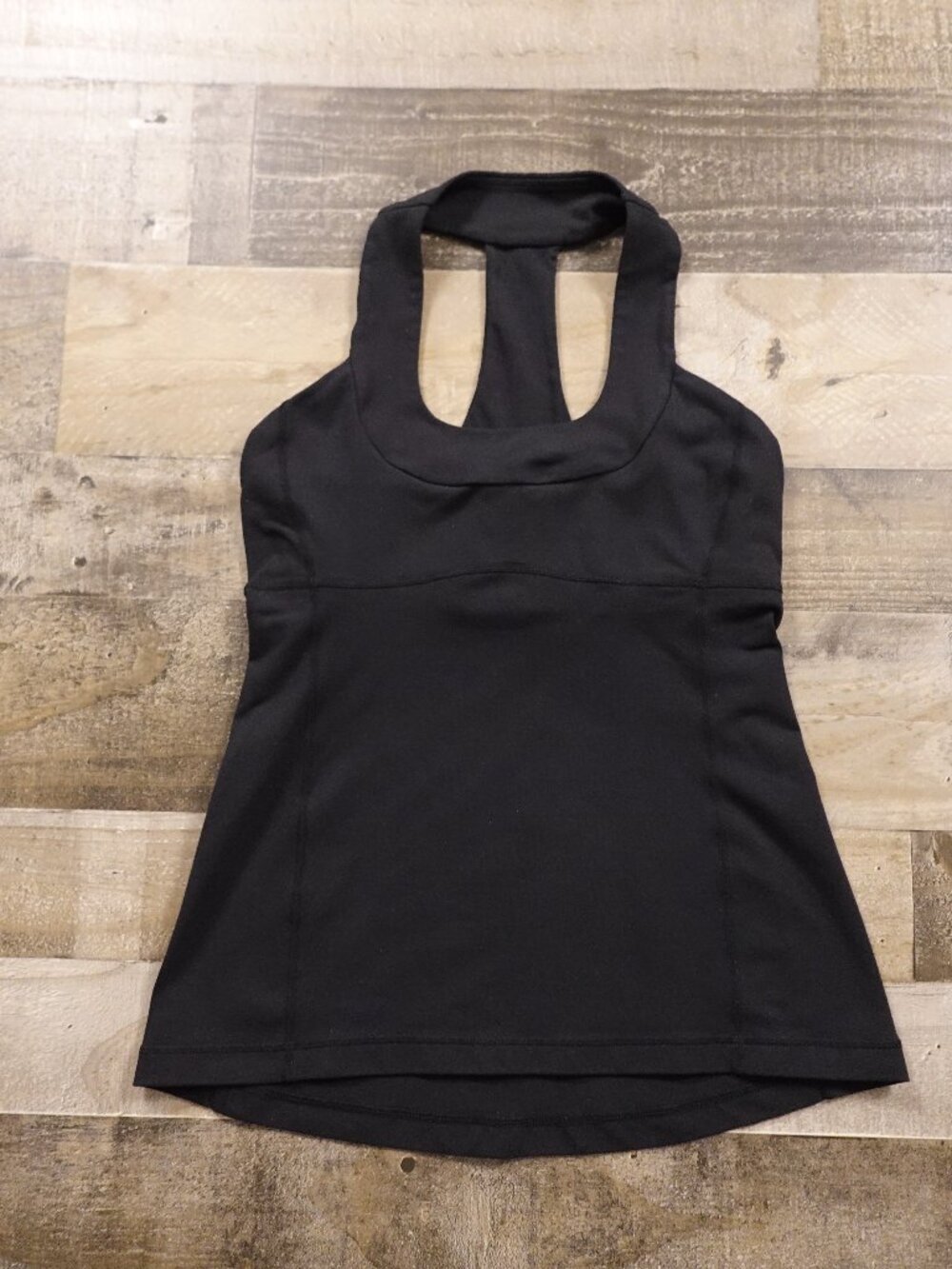 Lululemon Racerback Tank Top Women's Size 8 Black Built-In Bra Yoga Fitness‎
